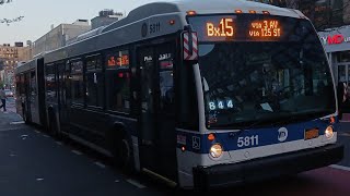 MTA MaBSTOA: On Board Ride on 2011 NovaBus LFSA #5811 on the Bx15 from Fordham Plaza to Harlem