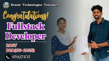 Zero Experience to Fullstack Developer | Fresher Job Success | Chennai Fullstack Training