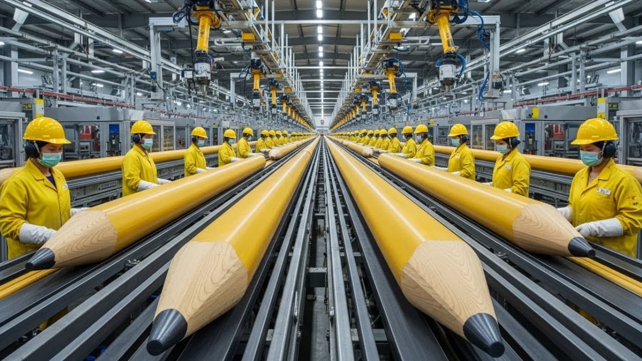 Inside a Pencil Factory! How to Make 10,00,000  Pencils in a day 