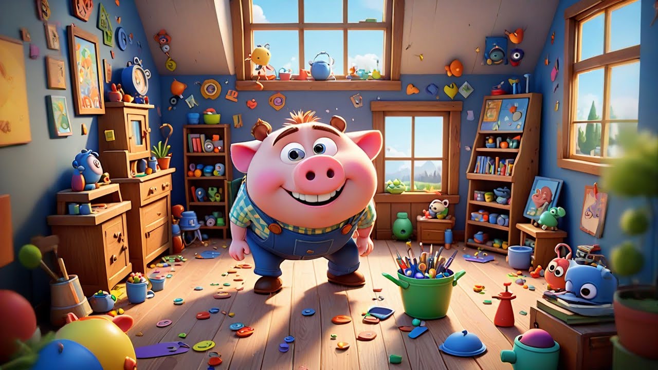 The Pig Who Painted the Walls 🐷🎨 | Creative Animal Story for Kids | Learning Colors & Art