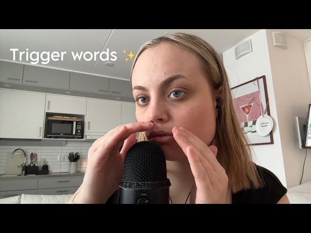 ASMR Trigger words with mic cover scratching 💫