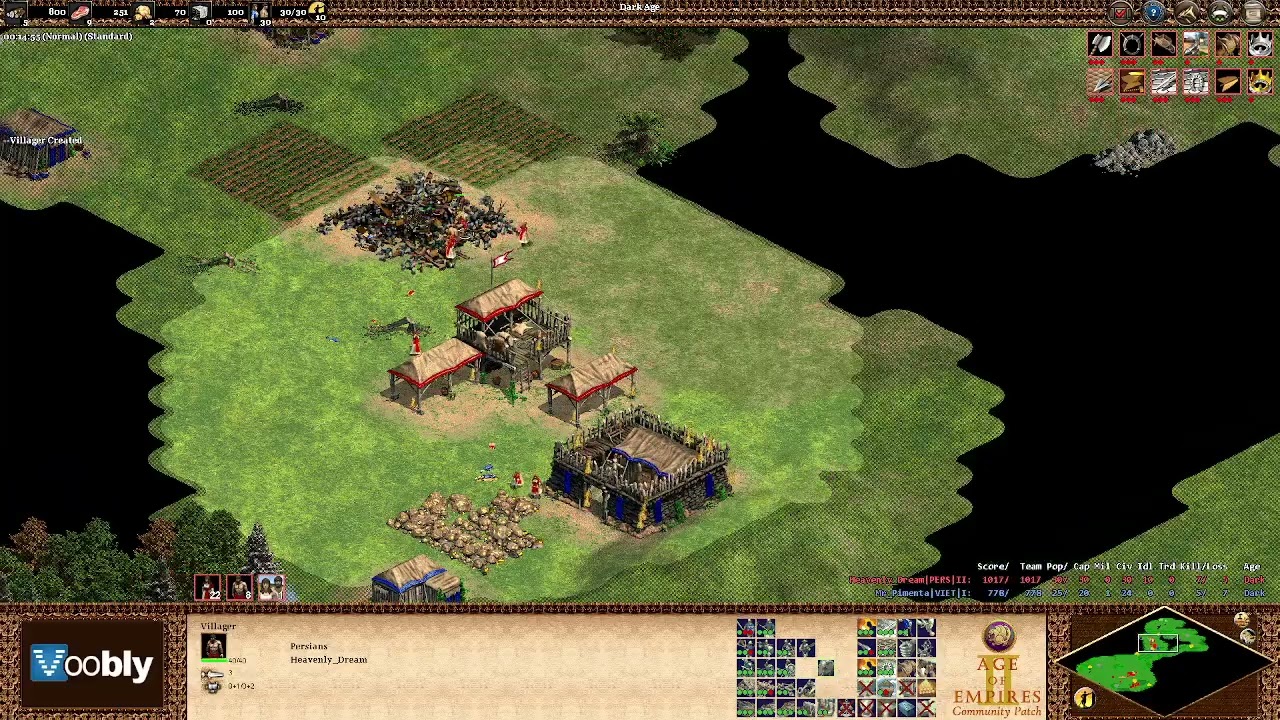 Voobly AOE2 1.6: Arabia, Persians vs Vietnamese