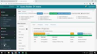 VoterLists - Using the powerful "Query Builder" tool to get the exact voter list you need!