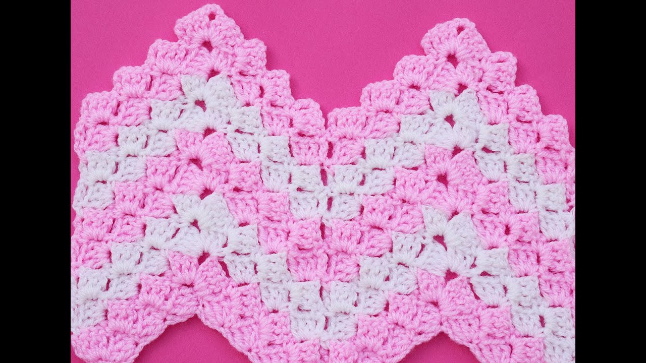 Una puntada zig zag a crochet diferente en relieve C3