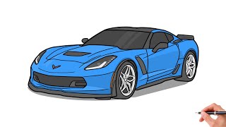 How to draw a CHEVROLET CORVETTE C7 Z06 / drawing Chevy Corvette Stingray zr1 2019 sports car How to draw a CHEVROLET CORVETTE C7 Z06 / drawing Chevy Corvette Stingray zr1 2019 sports car