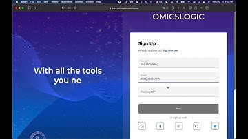 Omics Logic - Register and Create a Profile