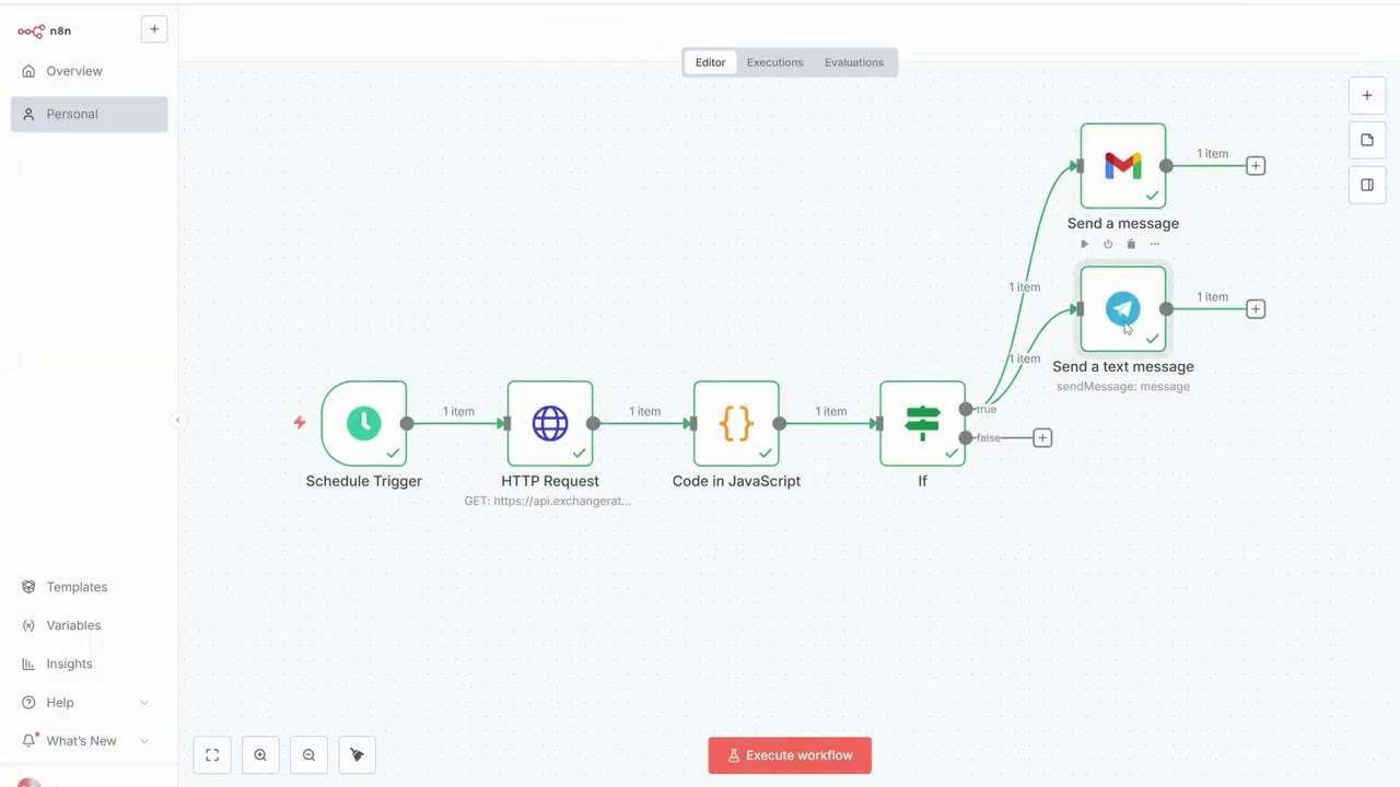 Build Currency Rate Alerts in n8n (USD to BDT) | Telegram + Email Automation