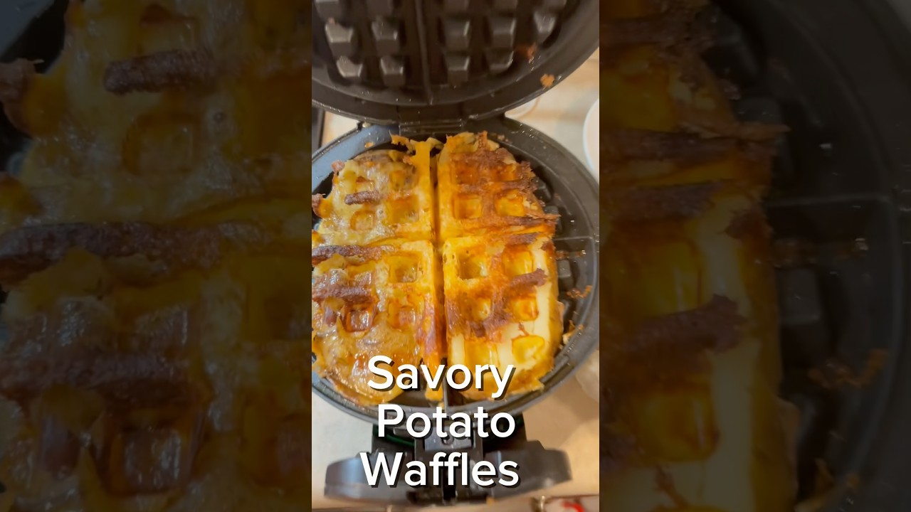 2 ingredient savory waffles! Makes meal time fun & delicious 