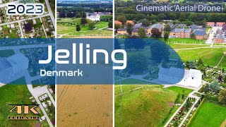 Jelling From Above - Viking Mounds - Kings - Gorm - Harald Bluetooth . 4K Drone - 2023 Denmark