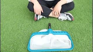 POOLWHALE Professional Pool Skimmer Net, Heavy Duty Swimming Leaf Rake Cleaning Tool with Deep Fine)