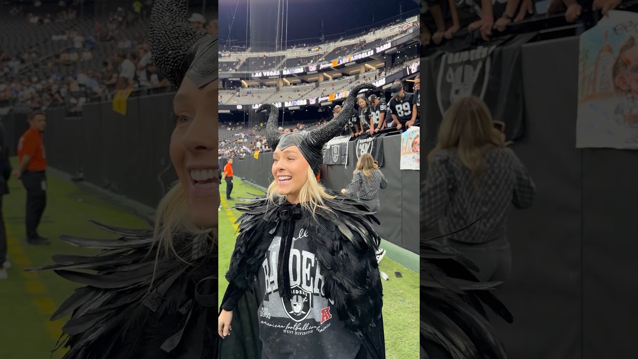The candlesticks worked 🤪👍🏼🕯️ #DIY #craft Maleficent Halloween costume for @raiders @NFL game