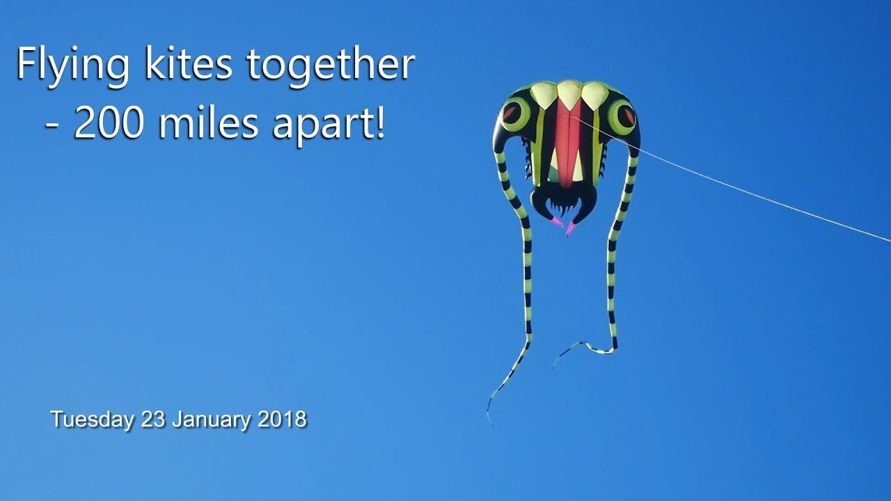 Flying kites together 200 miles apart! YouTube