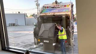 Uribe Refuse: Mack with McNeilus rear loader on commercial trash