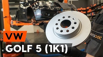 How to change front brake discs / front brake rotors on VW GOLF 5 (1K1) [TUTORIAL AUTODOC]