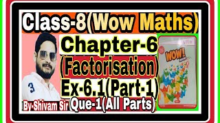 Class-8(Wow Maths) Chapter-6(Factorisation)Ex-6.1(Part-1) Q-1(All Parts)By-Shivam Sir #tiwariclasses