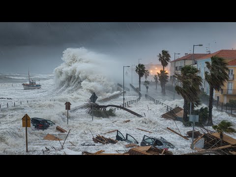 Video ???? Storm Kristin Hits Leiria, Portugal HARD — Cars Crushed, Homes Destroyed, City Paralyzed !