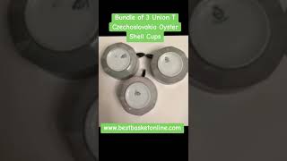 Bundle of 3 Union T Czechoslovakia Oyster Shell Cups. Grayish-Green in Color
