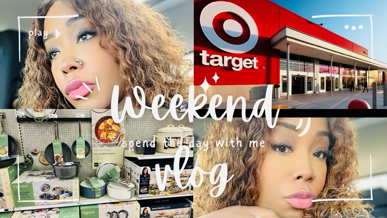 Weekend Vlog** Shopping at Target** 3rd trimester challenges** viral TikTok curtain bang wig*￼￼