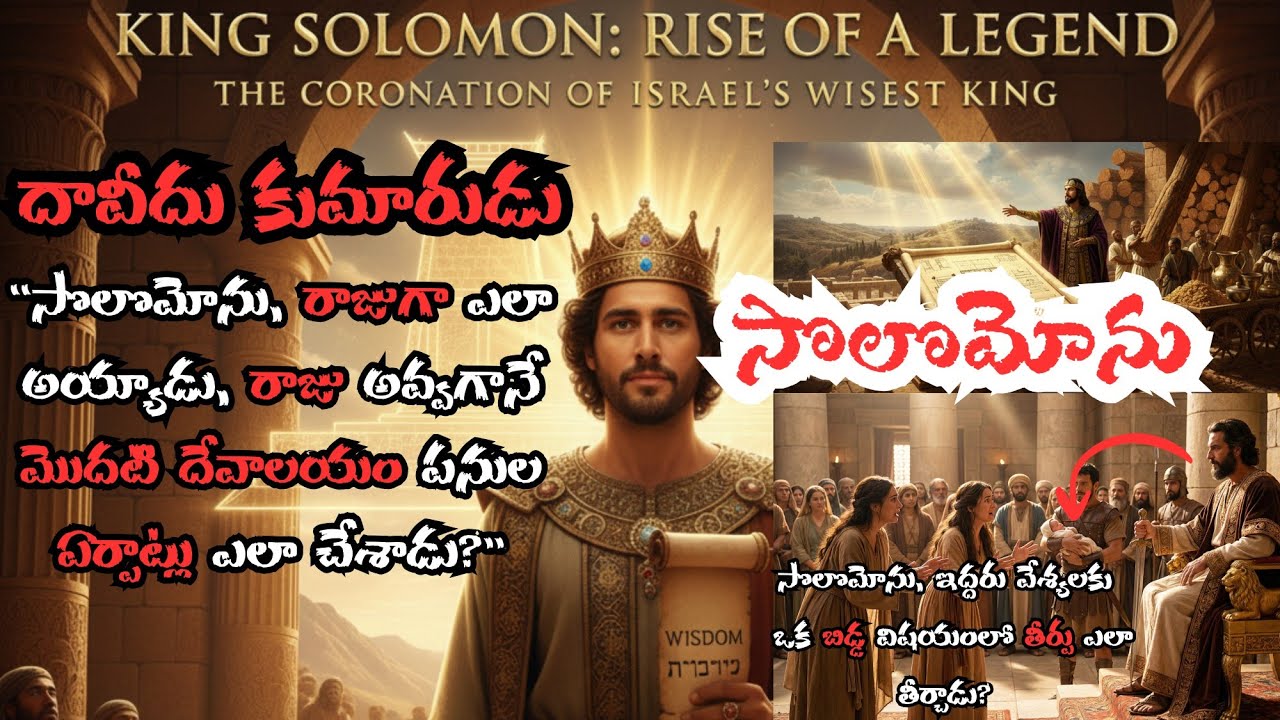 “సొలొమోను రాజుగా ఎలా అయ్యాడు? రాజు అవ్వగానే మొదటి దేవాలయం పనుల ఏర్పాట్లు ఎలా చేశాడు?” | 1 Kings 1–5