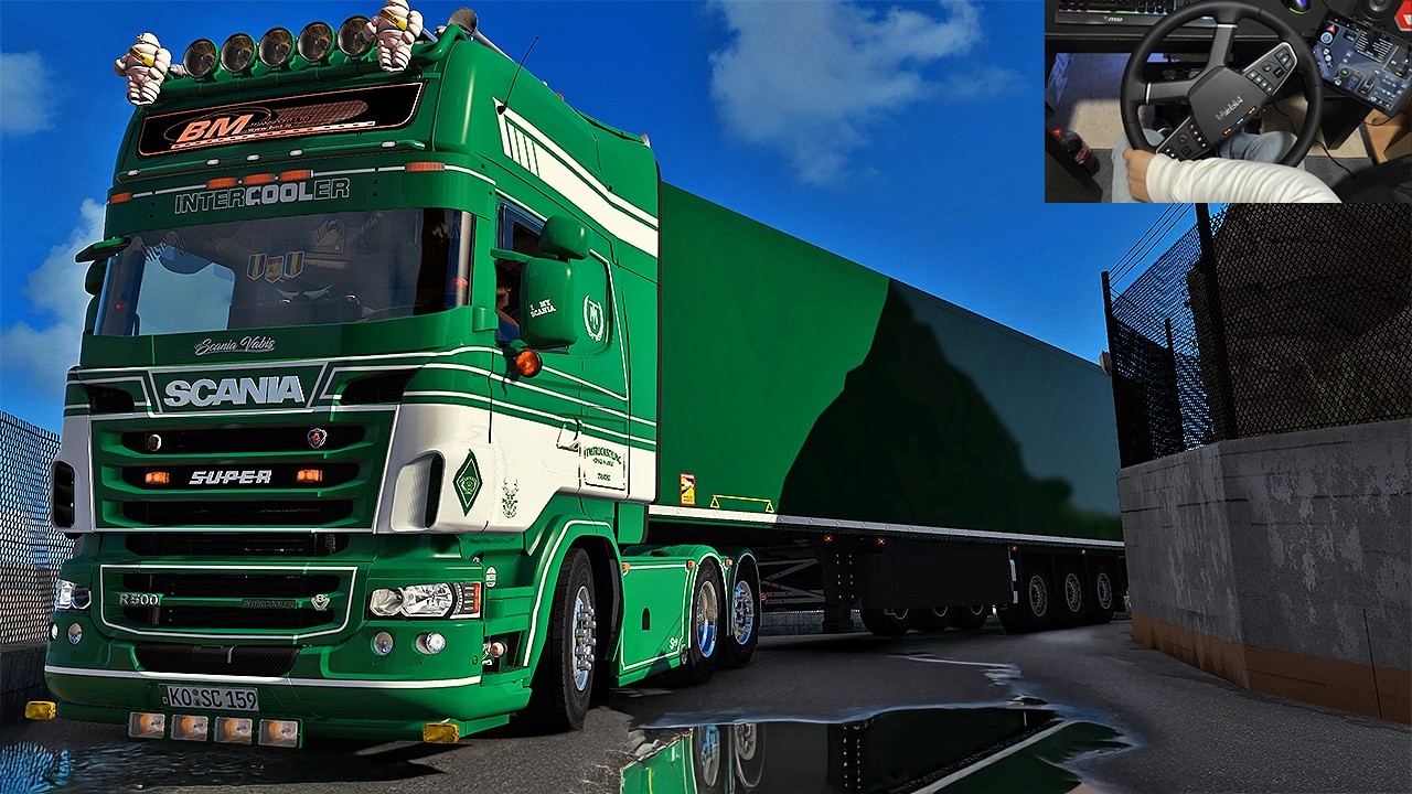 Realistic Driving Scania PGR V8 Sound Greece Euro Truck Simulator 2 POV Wheel Cam 1.53 4K