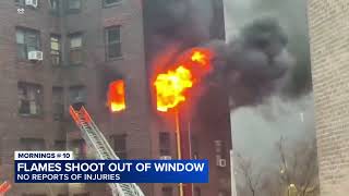 Flames shoot out of East Harlem apartment window
