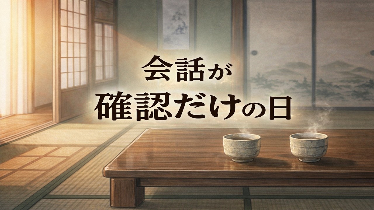 夫婦の会話が「確認」だけになった日　ー静かな朗読ー
