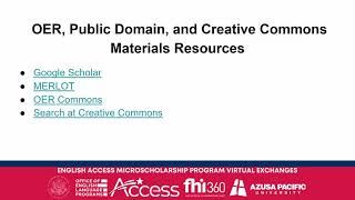 Introduction to Open Educational Resources and Creative Commons Part II