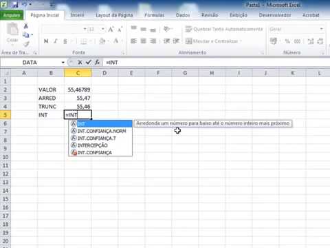 Trabalhar com números no Excel - Arred, Int e Truncar