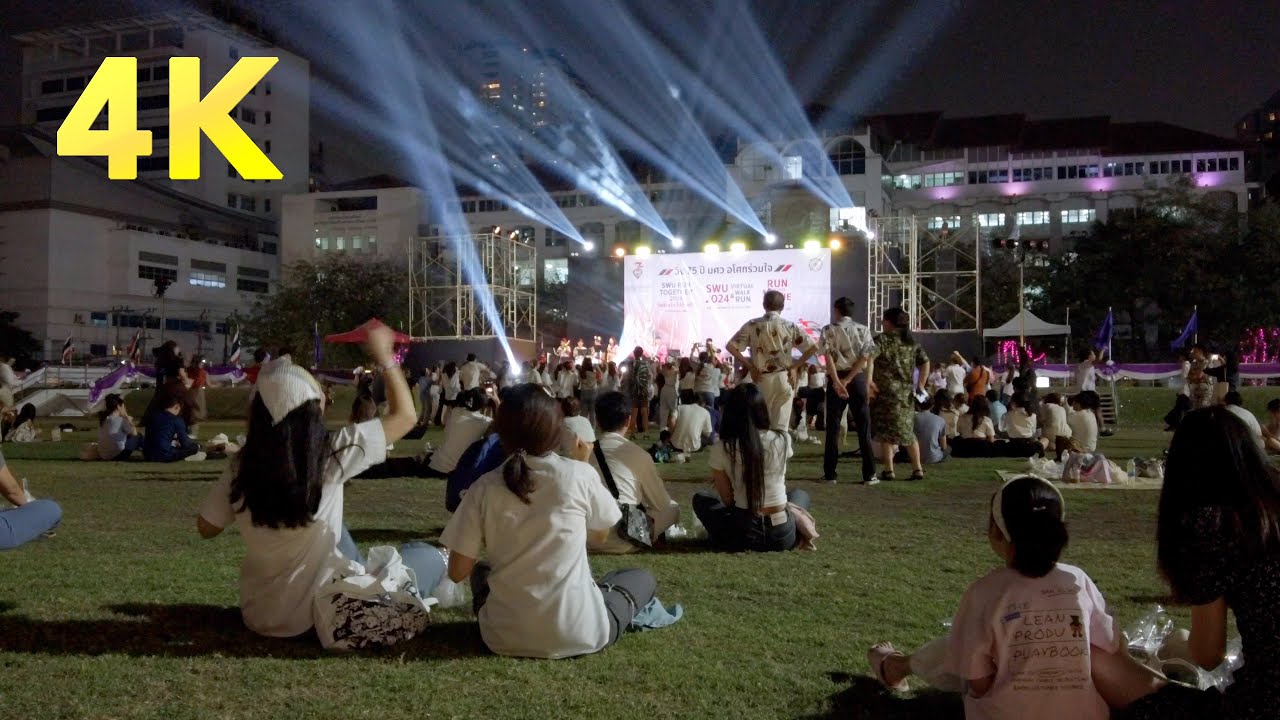 4K | SWU night market like a university festival / Bangkok