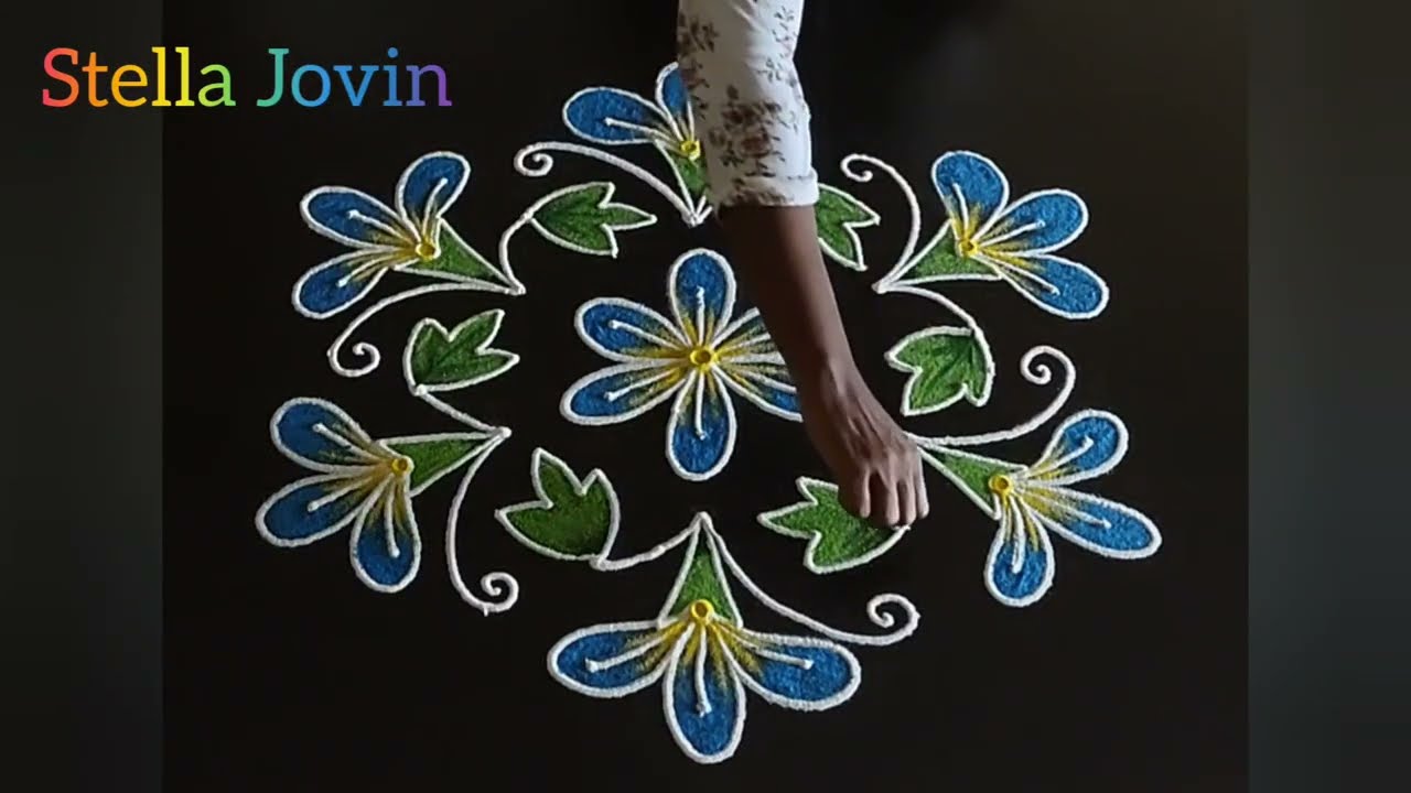 9 x 5 dots | Margazhi Special Rangoli | Margazhi kolam @RangolibyStellaJovin