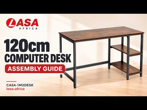 120cm Home Office Computer Writing Desk, Rustic – Assembly