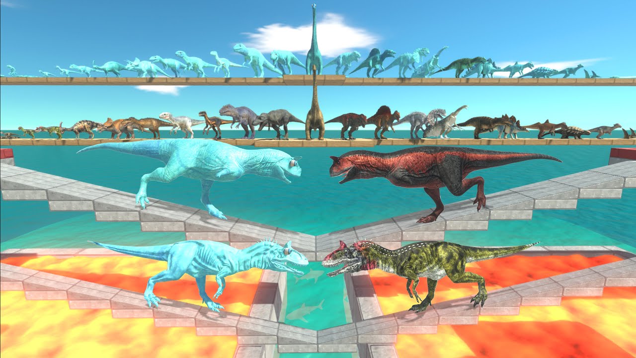 Wild vs. Ice Dinosaurs: Only One Can Cross the Deadly Path!