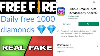 Bubble Breaker app real or fake | free diamonds | free elite pass | Garena free fire | Tech Lover DK screenshot 4