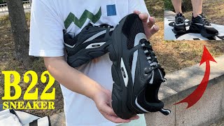 ON FEET & UNBOXING REVIEW | B22 SNEAKERBlack Technical Mesh and Smooth Calfskin