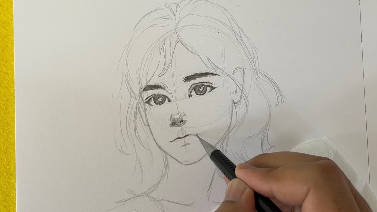 Relax Drawing a Beautiful Girl Portrait