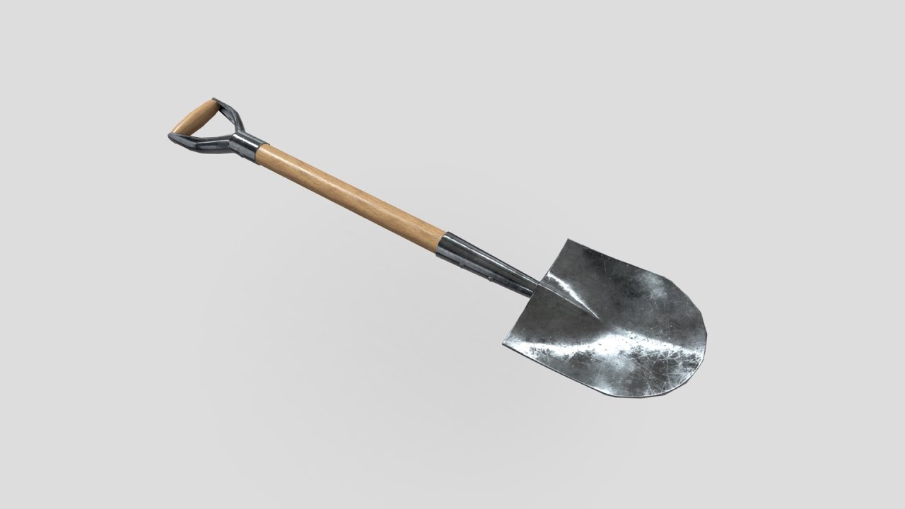 CC0 - Shovel - low poly PBR 3d model