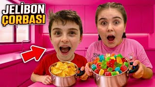 ESLEM YUSUF BABASI YEMEK YEMEDİ!! HAYALİ JELİBON ÇORBASI İÇTİLER!!