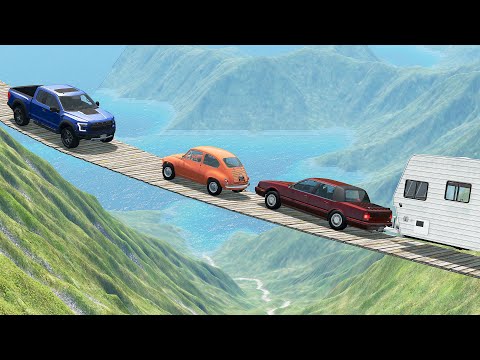 Mobil vs Suspension Bridge #3 - BeamNG Drive