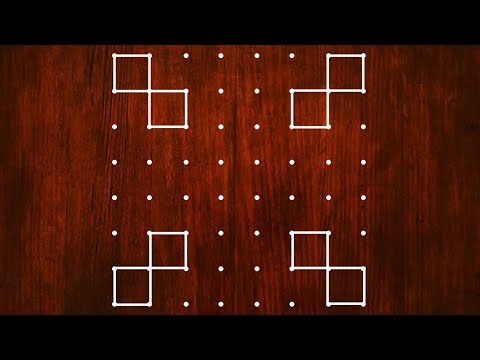 Beautiful Rangoli Design for Beginners || Kolam Design with 8x8 Dots | Simple Rangoli Design