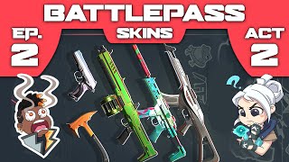 VALORANT Battle Pass Ep 2 Act 2: ALL SKINS IN-GAME | NEW Battlepass Skin Collection Showcase