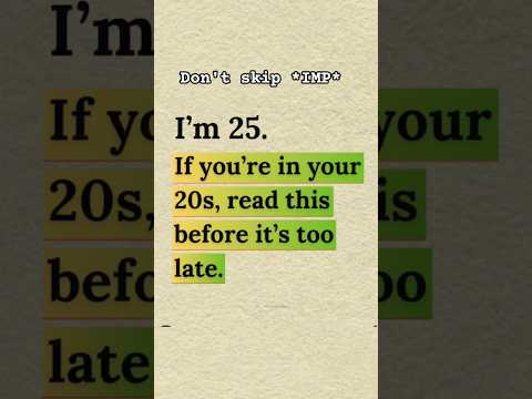 your Age below 20 don't skip this video