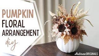 Easy Pumpkin Floral Arrangement