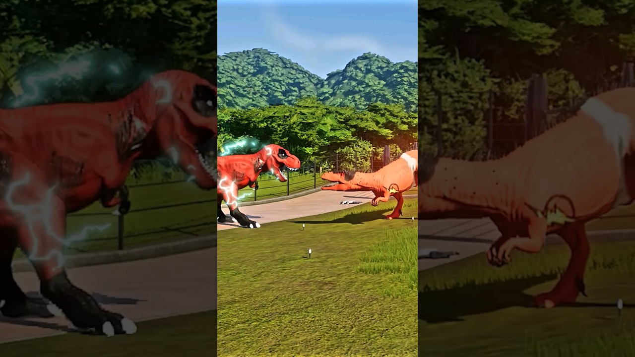 Electric Transformation Fight of Deadpool Trex and Flash Carcharodontosaurus 