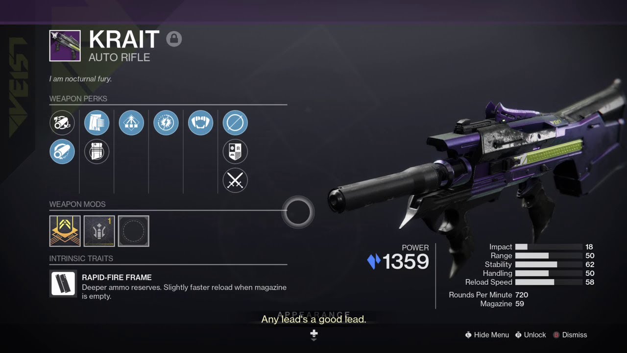 Adagio on KRAIT Auto Rifle (Veist) Is OP, All The Damage No ROF Reduction Destiny 2 Witch Queen