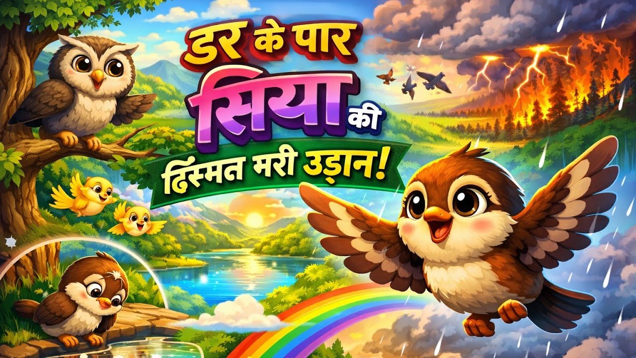 डर के पार सिया की हिम्मत भरी उड़ान 🐦 | बच्चों की प्रेरणादायक कहानी 