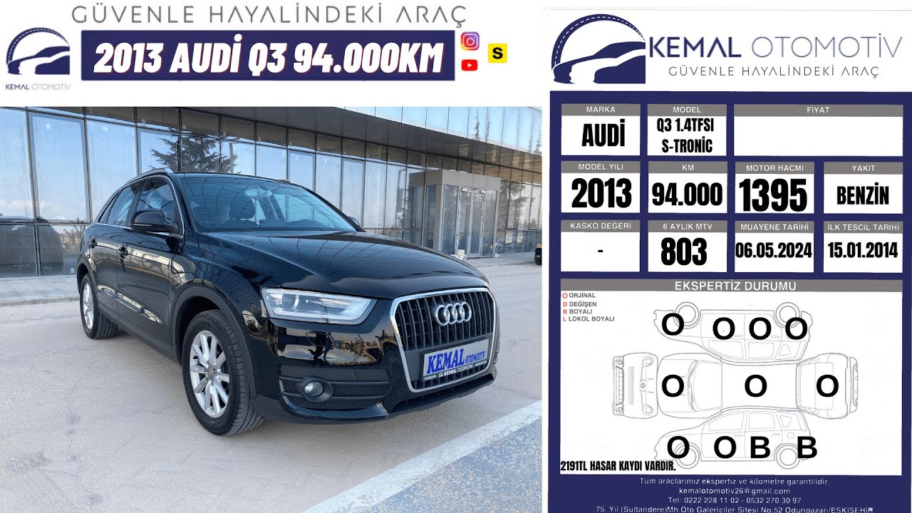 (SATILMIŞTIR)KEMAL OTOMOTİV DEN 2013 AUDİ Q3 1.4TFSI | ALMANLARIN EN KOMPAKT SUV ARACI MI?