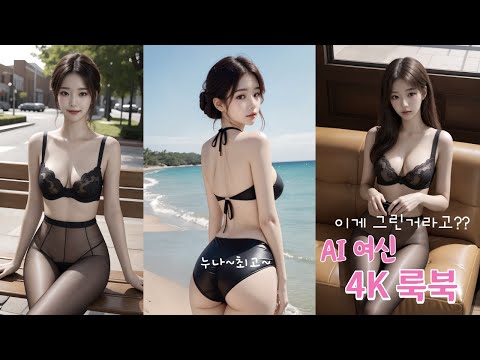 [4K] AI 여신룩북/sexy AI/섹시룩북/바디스타킹/수영복