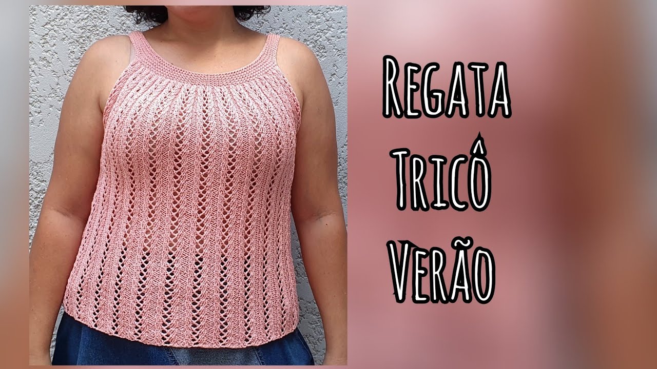 Regata tricô verão rendada