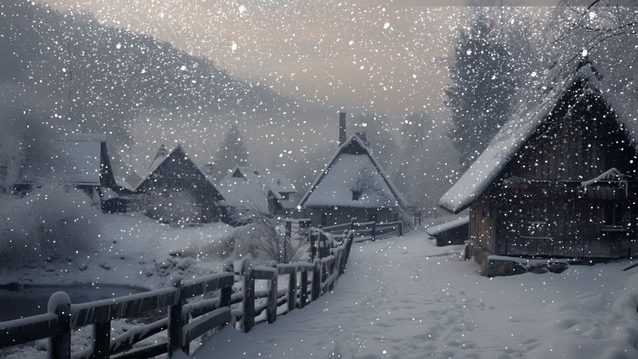 Winter Storm Ambience & Blowing Snow | Icy Snowstorm & Strong Howling ...