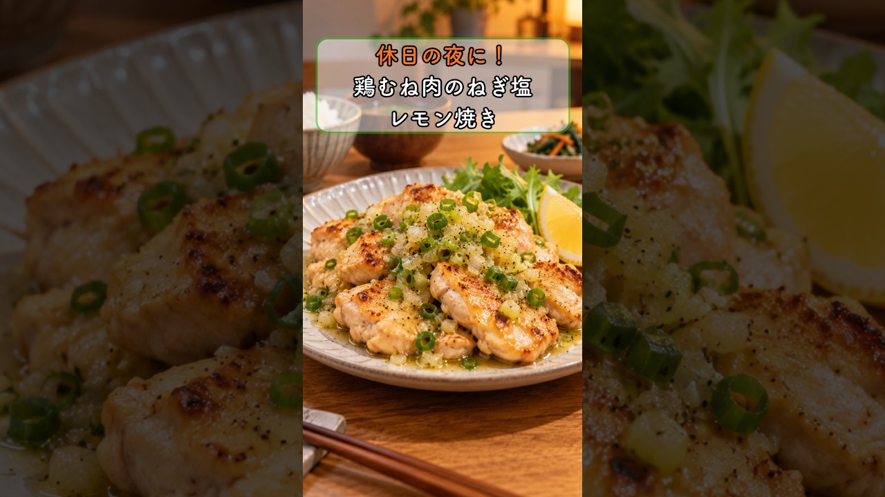 休日の夜に！鶏むね肉のねぎ塩レモン焼き｜高たんぱく簡単おかず #shorts